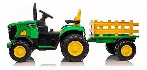 Trator Elétrico C/ Carreta - 12v - Verde/Amarelo - 9989 - Zippy Toys