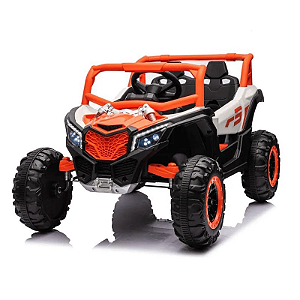 Quadriciclo Utv Carro Elétrico 12V R3 com Controle Remoto Laranja 1268 - Bang Toys