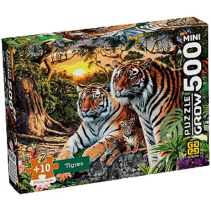 Mini Quebra-cabeça 500 peças Tigres - 4603 - Grow