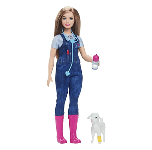 Boneca Barbie Loira Profissões Veterinária - HRG41 -Mattel