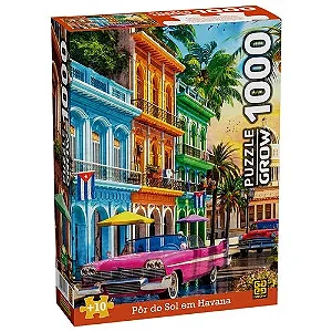 Quebra-cabeça 1000 peças Pôr do Sol em Havana - 4571 - Grow