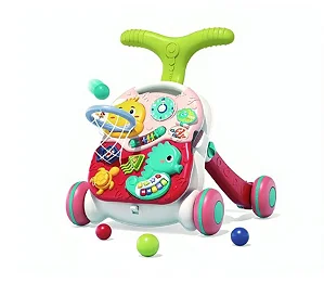 Andador Infantil Fundo do Mar Bebê Verde e Rosa - 10393 - Zippy Toys