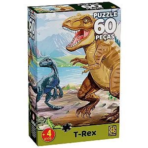 Quebra-cabeça 60 peças T-Rex - 4430 - Grow