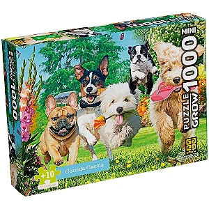 Mini Quebra-cabeça 1000 peças Corrida Canina - 4606 -  Grow
