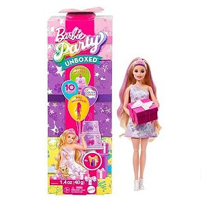 Boneca Barbie Party Unboxed - Loira - JFG68 - Mattel