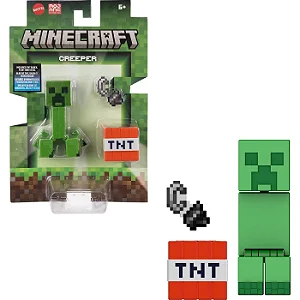 Boneco Minecraft Crepper e  Acessório 7Cm Gtp08/JCN29 Mattel