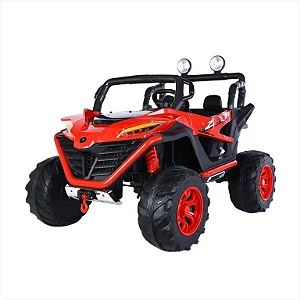 Carrinho Elétrico Jipe Vermelho 12V Tração 4 Rodas Rádio - 1301- Bang Toys