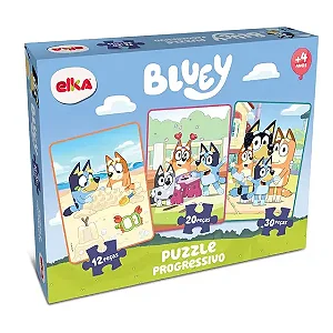 Quebra Cabeça  Progressivo Bluey 12, 20 e 30 peças - 1317 - Elka