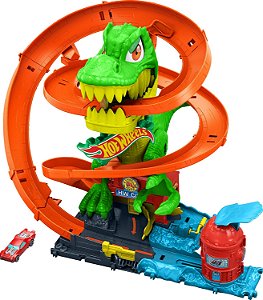 Hot Wheels City Pista T-Rex x Quartel de Bombeiros - JBM73 - Mattel
