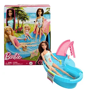 Boneca Barbie com Piscina Glam - HRJ75 - Mattel