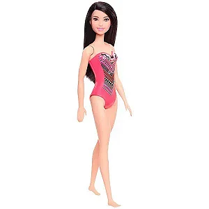 Boneca Barbie Praia Maio Rosa Estampa Etnica - GHH38/GHW38 - Mattel