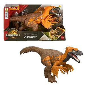 Dinossauro Jurassic World Rebirth Com Som - Utahraptor 30 cm - JGB87 - Mattel