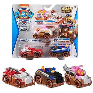 Patrulha Canina Off Road Mud com 3 carrinhos True Metal - 1919 - Sunny