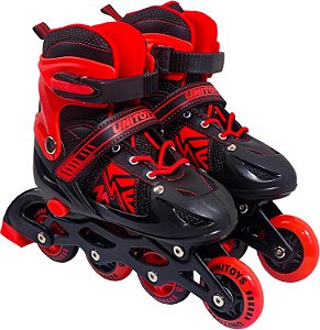 Patins Inline Vermelho Tamanho 34-37 (M) - 2643 - Unitoys