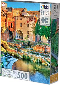 Qubra-Cabeça 500 Peças - Sicilia Teatro Grego de Catania - 792470 Pais & Filho