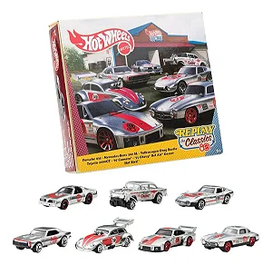 Hot Wheels Replay The Classics Pacote 7 Carros 80º aniversário da Mattel - JHF01