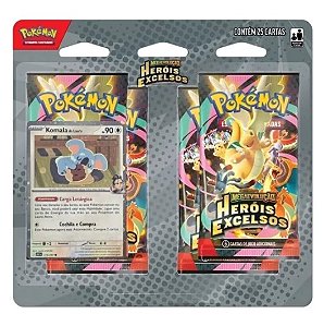 Pokémon Blister Quadruplo - ME Heróis Excelsos - Komala - 36440 Copag