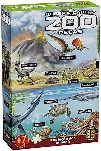 Quebra-Cabeça 200 Peças - Evolução Dos Animais - 4933 - Grow
