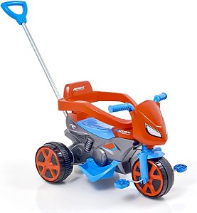 Triciclo Infantil Andador Moto Rider - Azul e Vermelho 896 - Usual
