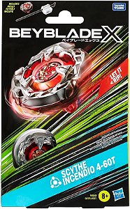 Beyblade X, Pião, Scythe Incendio 4-60T - Inclui Lançador - Hasbro F9583
