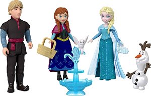 Conjunto com 4 Bonecos e 3 Acessórios - Disney Frozen - JJP89 - Mattel
