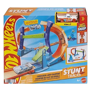 Hot Wheels Pista Stunt Tracks - Corkscrew Jump - JLM90 - Mattel