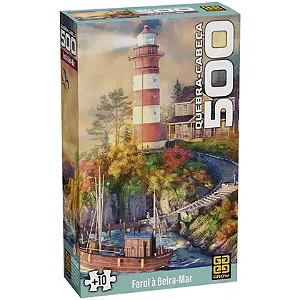 Quebra-Cabeça "Farol à Beira-Mar" – Luz e Tranquilidade ao Entardecer