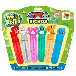 Mania de Bolha pack 6 peças topo Bichos DMT0018 Dm Toys