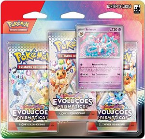 Blister Pokémon- Triplo - Sylveon - Evoluções Prismáticas - 35272 Copag