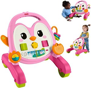 Andador Pinguim Rosa Musical Fisher Price Mattel - JMC67