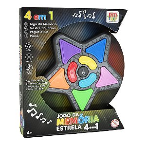 Jogo da Memória Estrela 4 em 1 - DMGO6923 - Dm Toys
