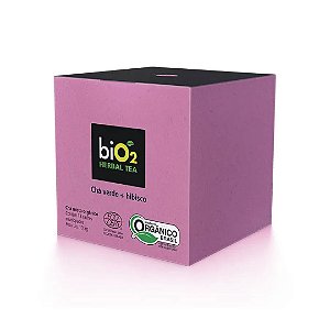 Chá Verde e Hibisco Orgânico biO2 Herbal Tea Caixa 13 Sachês - Sem glúten - Sem açúcar