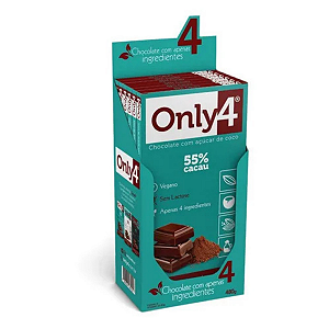 Chocolate Vegano Only4 55% Cacau 70g 6 Unidades
