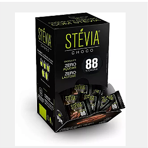 Chocolate Vegano StéviaChoco 88% Cacau 5g 30 Unidades
