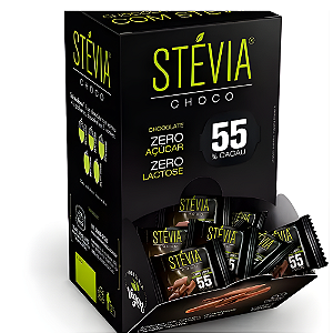 Chocolate Vegano StéviaChoco 55% Cacau 5g 30 Unidades