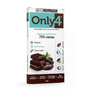 Chocolate Vegano Only4 70% Cacau 70g