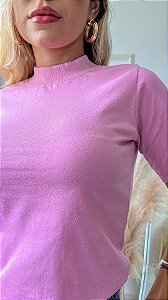 TSHIRT FEMININA BÁSICA GOLA ALTA- ROSA IORGUT
