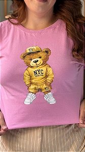 TSHIRT NO ALGODÃO PLUS SIZE URSINHO TED-ROSA IORGUT