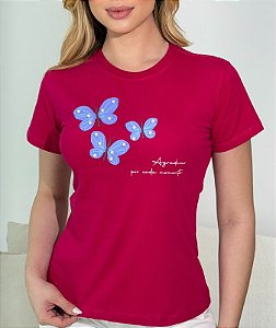 TSHIRT FEMININA CRISTÃ AGRADECER POR CADA MOMENTO PÉROLA-ROSA PINK