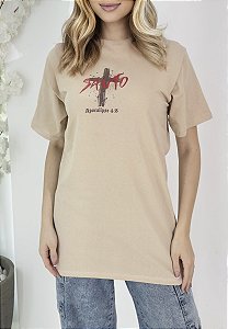MAX T-SHIRT UNISSEX LEÃO SANTO SANTO - NUDE
