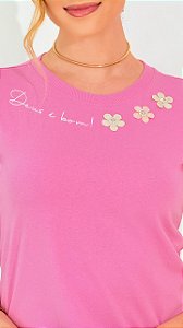TSHIRT DEUS É BOM PONTO DE LUZ - ROSA IORGUTE