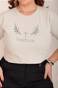 TSHIRT PLUS SIZE YESHUA PONTO DE LUZ - NUDE