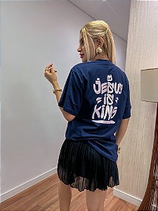 MAX T-SHIRT UNISSEX JESUS IS KING - AZUL MARINHO