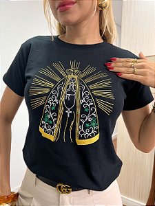 TSHIRT NOSSA SENHORA APARECIDA - PRETA