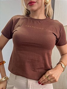 TSHIRT ABENÇOADA ALTO RELEVO - MARROM