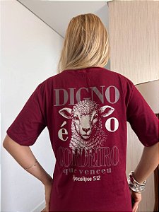 MAX TSHIRT UNISSEX MENEGOTTI DIGNO É O CORDEIRO - MARSALA