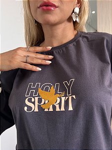 MAX TSHIRT UNISSEX MENEGOTTI HOLLY SPIRIT - CINZA CHUMBO
