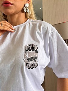 MAX TSHIRT UNISSEX MENEGOTTI DEUS É BOM - BRANCA