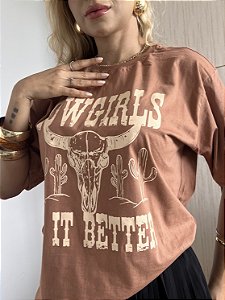 MAX TSHIRT UNISSEX MENEGOTTI COWGIRLS - CANELA