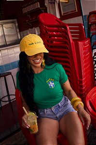 TSHIRT BRASIL BRASÃO BORDADO - VERDE